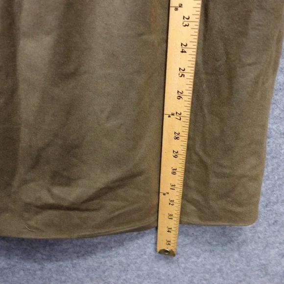 Vintage Chloe Shift Dress Womens LARGE Olive Army Green Wool Pintuck Luxury